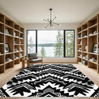Monochromatic Geometric Aztec Arrow Rug