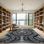 Greco Roman Leaf Column Detail Rug