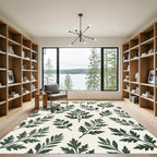 Dark Green Fern Botanical Repeat Rug