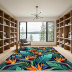 Vibrant Tropical Bird of Paradise Rug