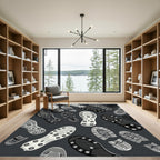 Monochrome Athletic Tread Footprint Rug