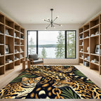Golden Ocelot Chain Jungle Art Rug