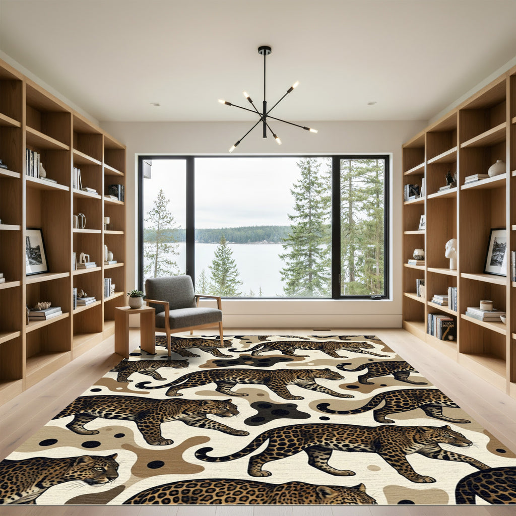 Leopard Spots Camouflage Wildlife Rug