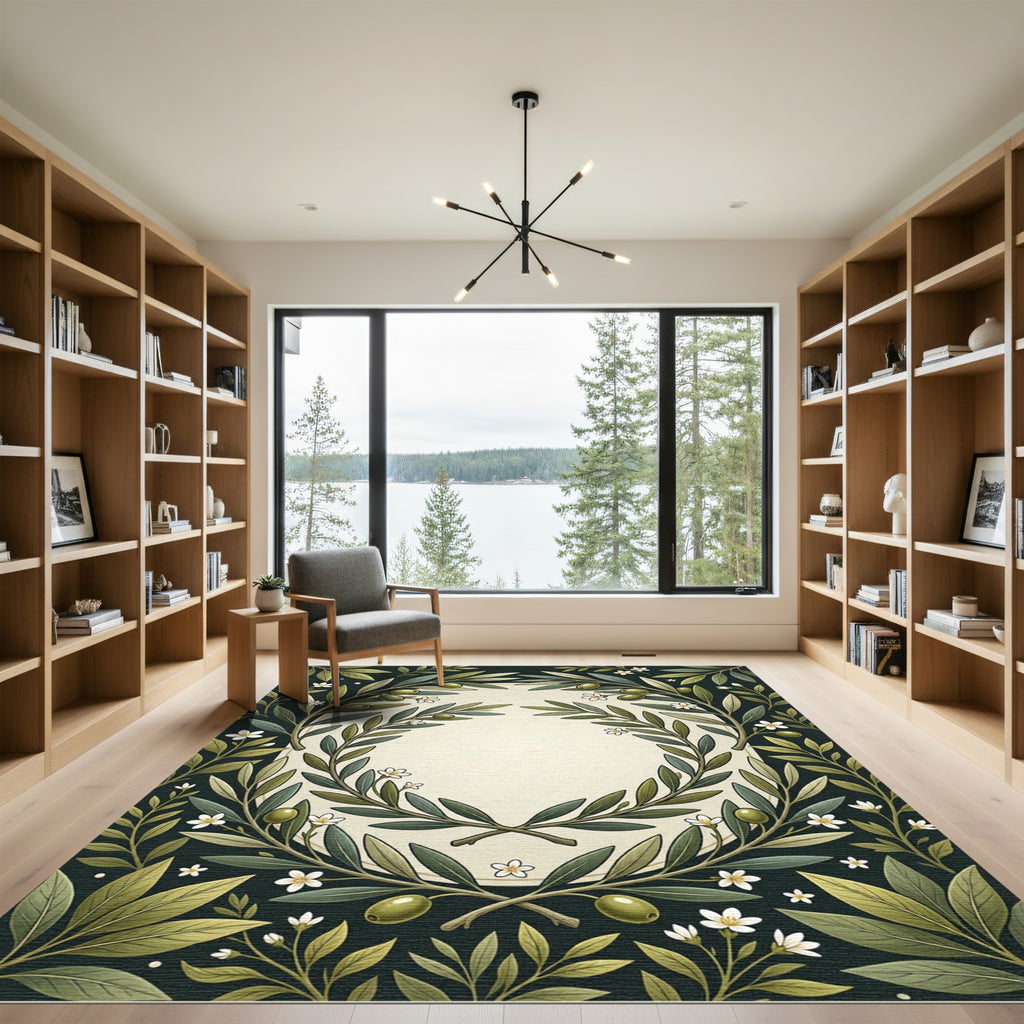 Olive Branch Laurel Wreath Rug