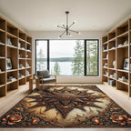 Bronze Floral Star Medallion Rug