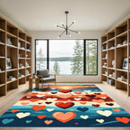 Sunset Seashell Heart Scatter Rug