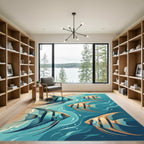 Elegant Angelfish Swimmer Ocean Surface Art Rug
