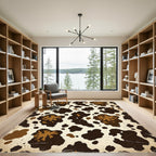 Rustic Brown Cowhide Abstract Animal Spot Rug