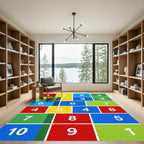 Vibrant Grid Art Number Square Rug