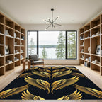 Golden Angel Wings Repeating Pattern Rug