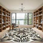 Monochromatic Floral Blossom Arrangement Rug