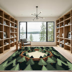 Forest Cabin Hexagonal Pine Grove Rug