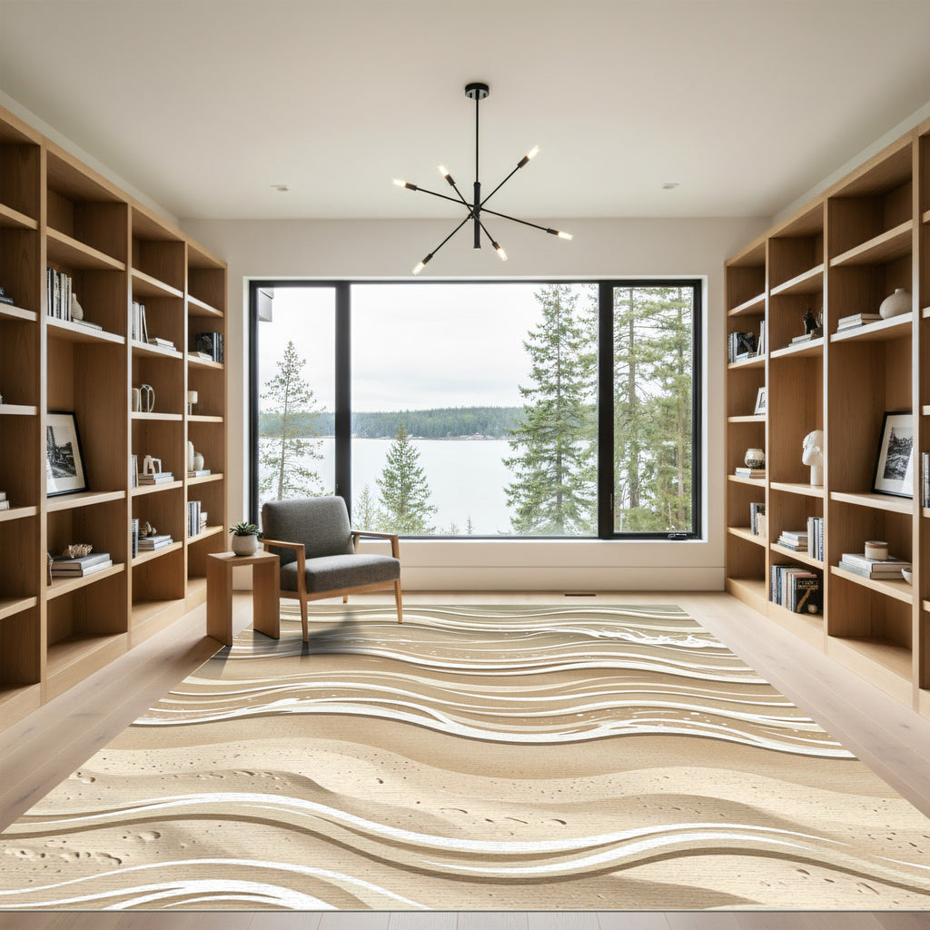 Sandy Beach Wave Flow Rug