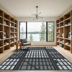 Industrial Steel Grate Geometric Rug