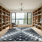 Industrial Silver Metallic Diamond Plate Rug