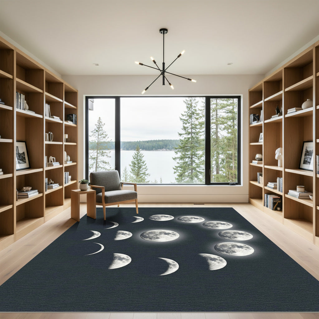 Lunar Cycle Celestial Phase Decor Rug