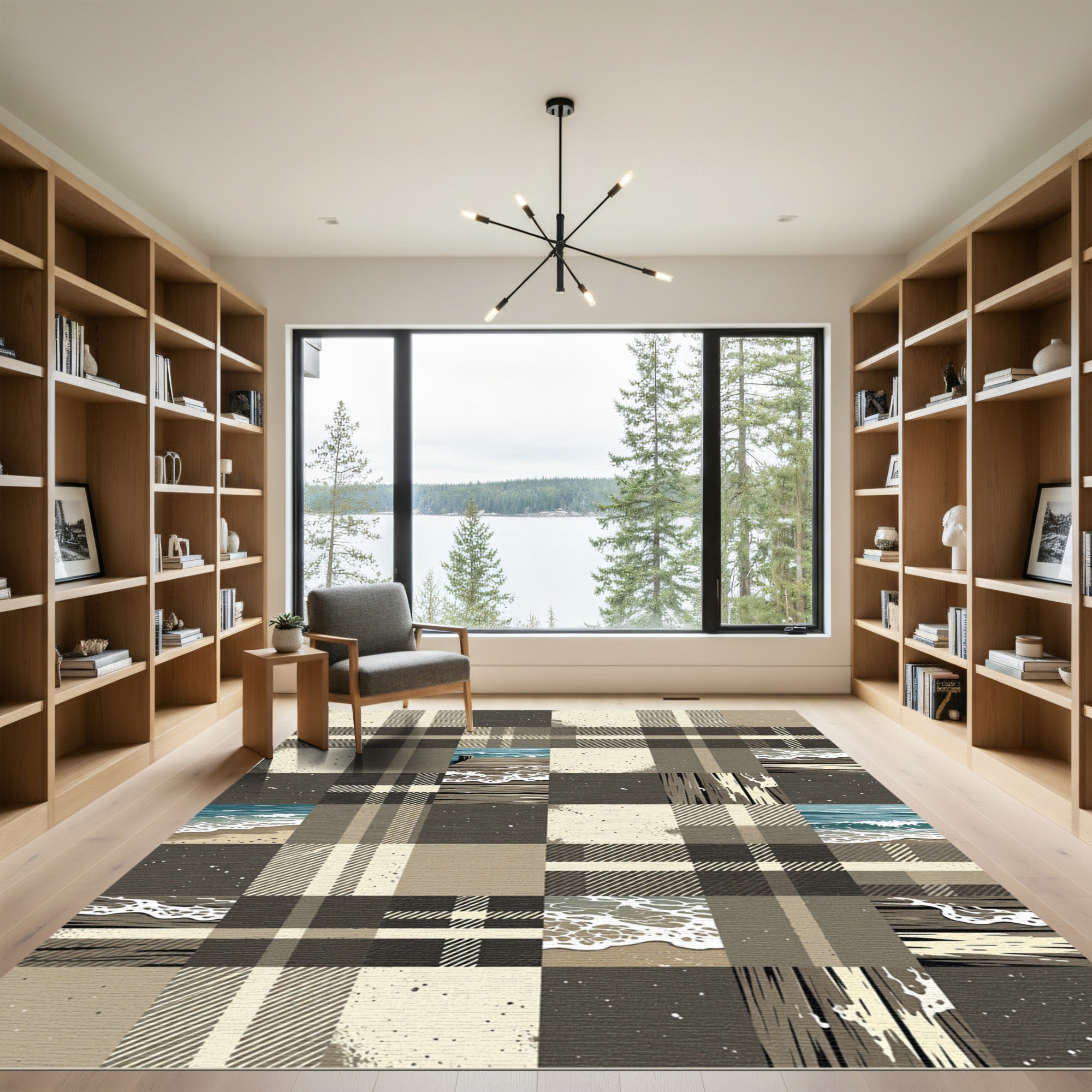 Tartan Beach Wave Panel Rug