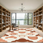 Mid-Century Earth Tone Cloud Faces Rug