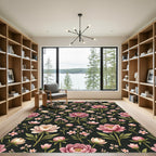 Pink Peony Floral Arrangement Rug