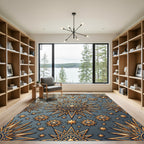 Celestial Gold Starburst Medallion Rug