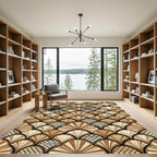 Art Deco Fan Scallop Brown Rug