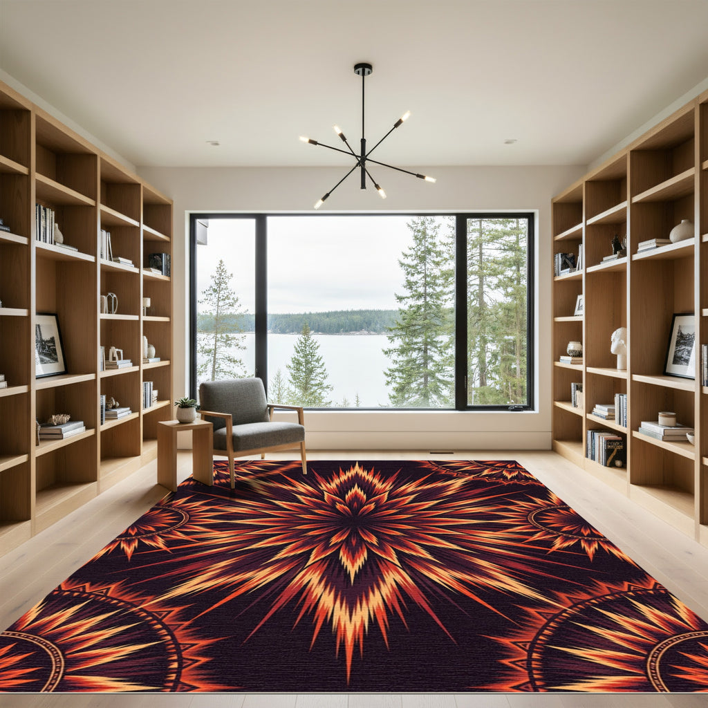 Radiant Fireburst Star Medallion Rug