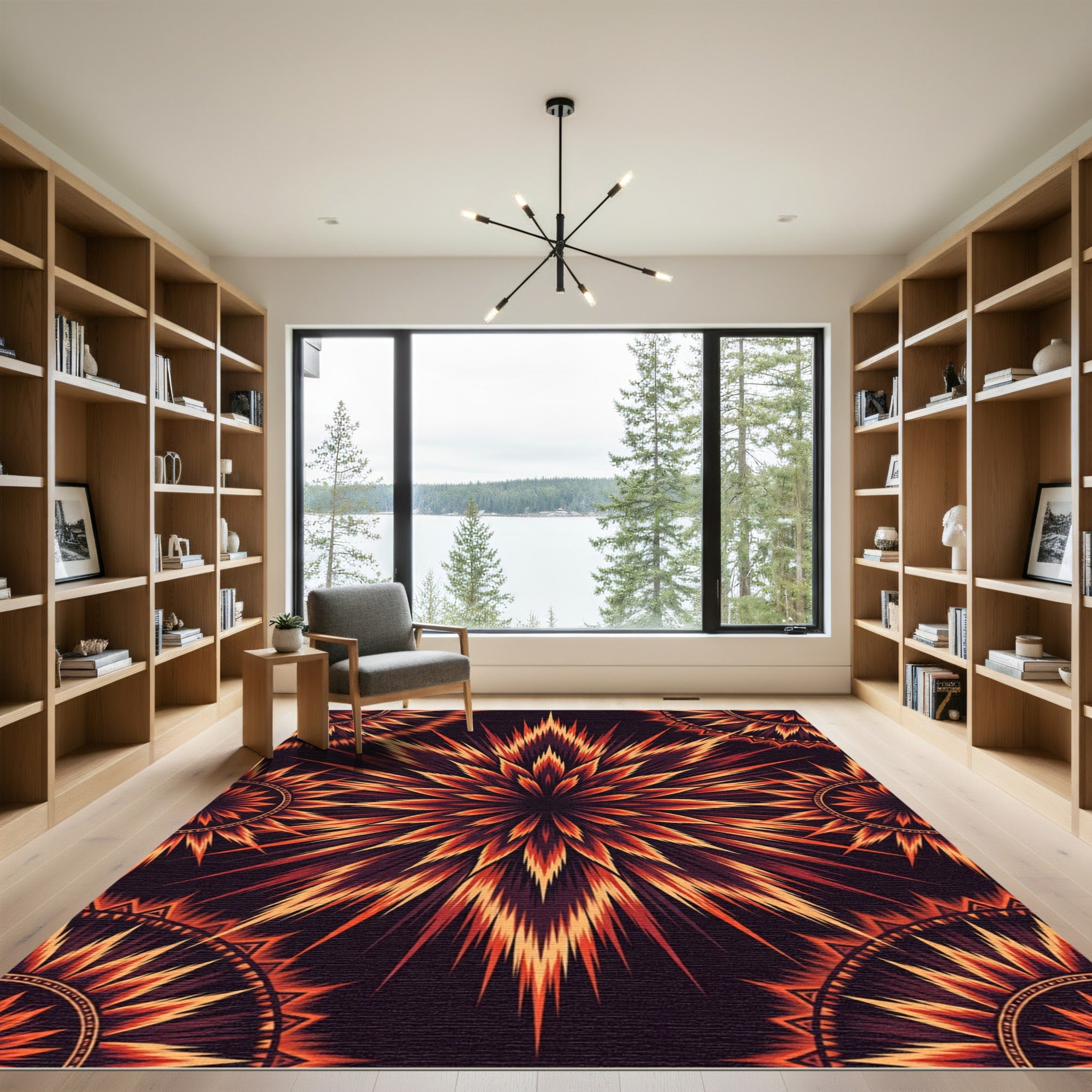 Radiant Fireburst Star Medallion Rug