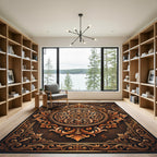 Ornate Golden Acanthus Scroll Rug