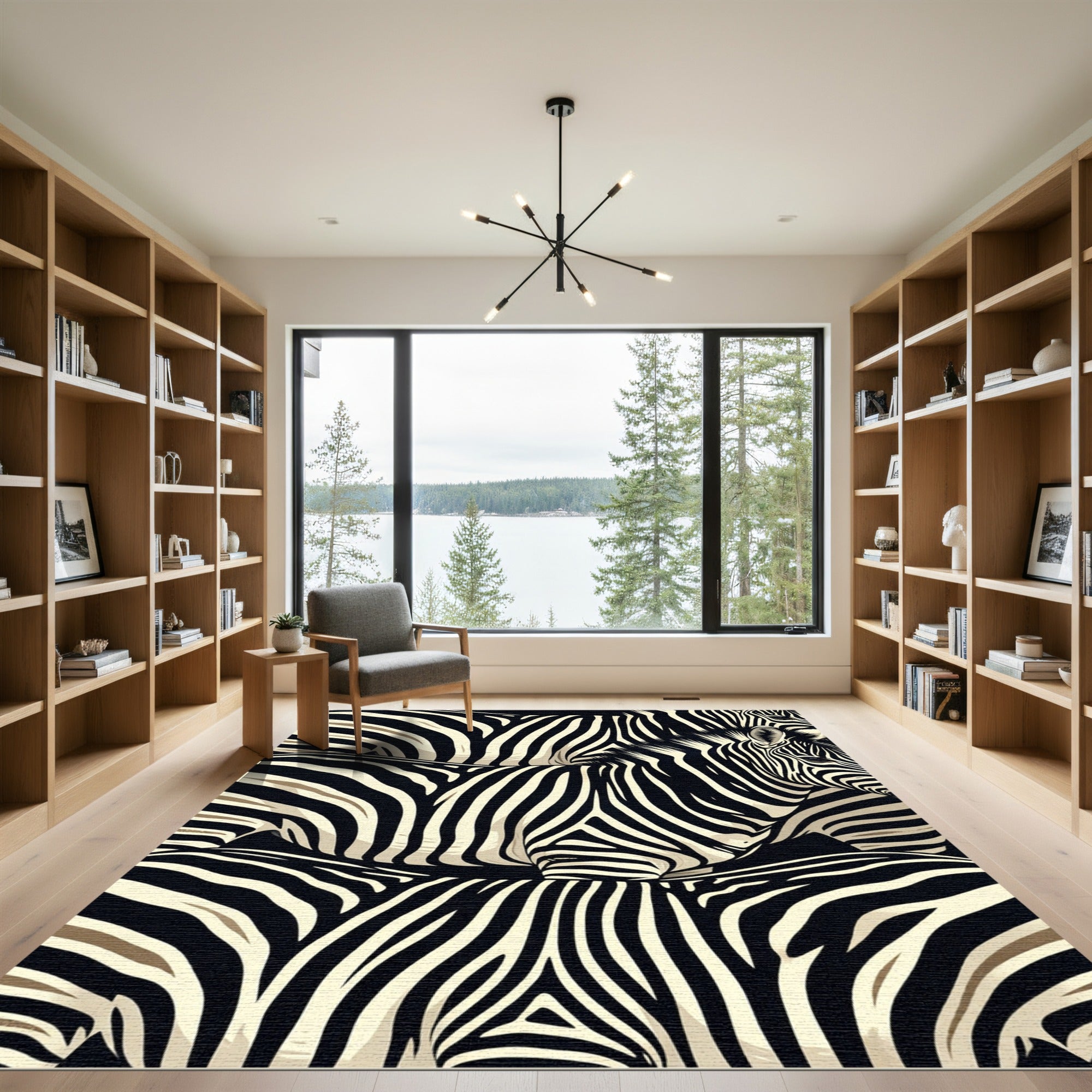 Classic Zebra Stripe Impression Rug