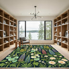Lush Botanical Garden With Roses Rug