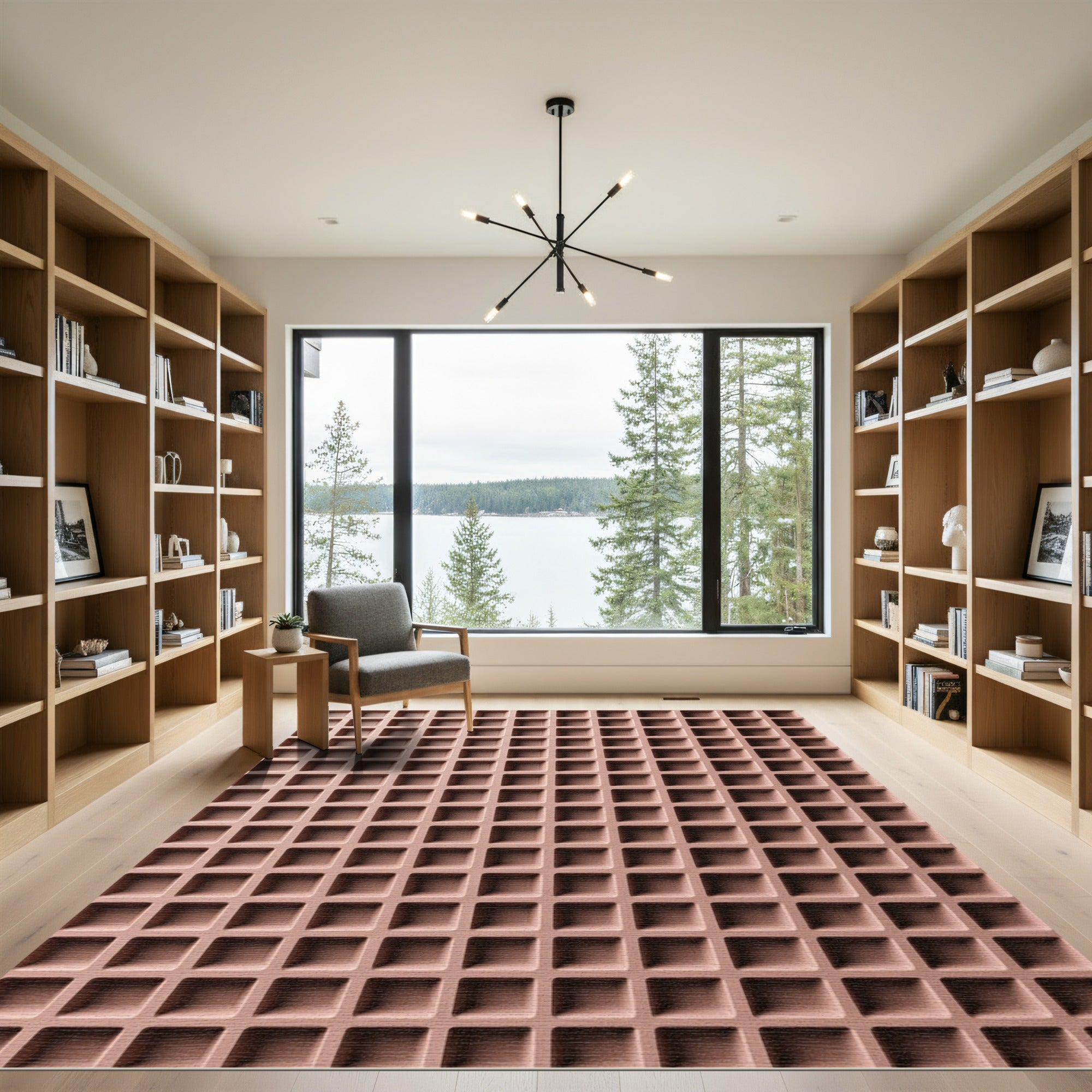 Minimalist Square Grid Texture Rug