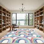 Watercolor Pastel Rainbow Arched Pattern Rug