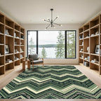 Sage Chevron Geometric Aztec Inspired Rug