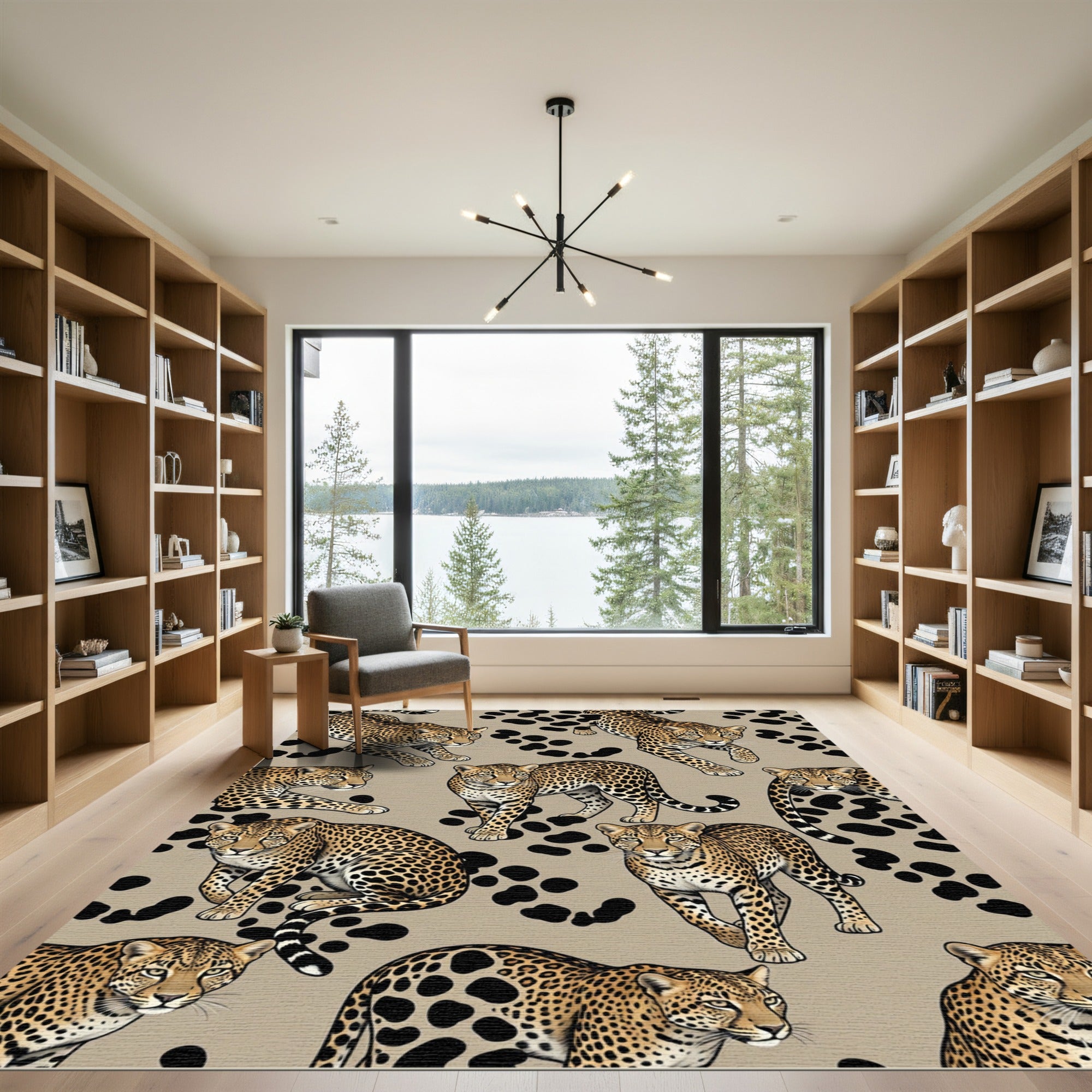 Leopard Spots Cheetah Collage Rug