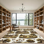 Country Farmhouse Scenic Village Scene Rug