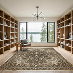 Elegance Ornate Gold Floral Scrollwork Rug