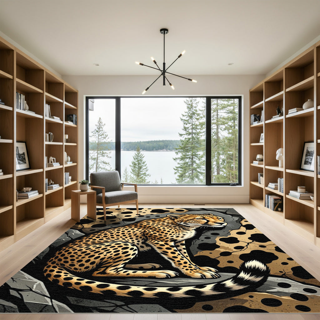 Golden Cheetah Spotted Wildlife Rug