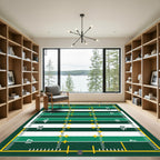 Graphic Green Athletic Field Grid Rug