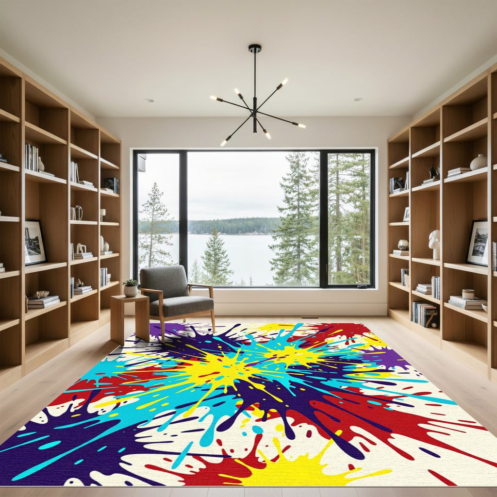 Vibrant Splash Art Explosion Rug