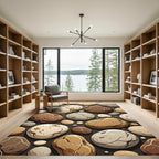 Organic Earthy Tone Pebble Stone Rug