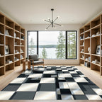 Modern Silver Gray Cube Illusion Rug