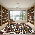 Southwestern Earth Tone Geometric Cross Rug