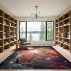 Cosmic Nebula Vibrant Swirling Stars Rug