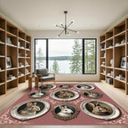 Vintage Mauve Rabbit Portrait Gallery Rug