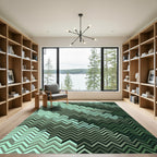 Ombre Mint Green Chevron Pattern Rug