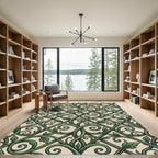 Elegant Green Trellis Garden Vine Rug
