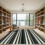 Classic Black Cream Stripe Rug
