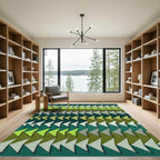 Green Gradient Geometric Arrow Rug