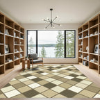 Earthy Diamond Grid Neutral Rug