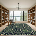 Botanical Monogram Floral Sage Cream Area Rug